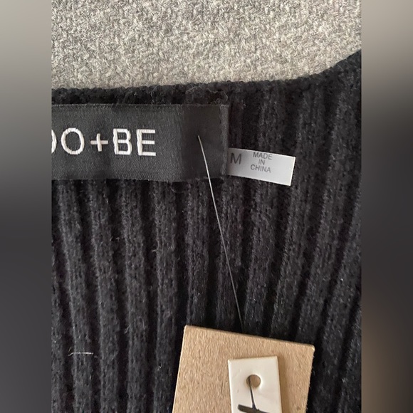 NWT Do & Be black wrap ribbed sweater - Picture 7 of 8